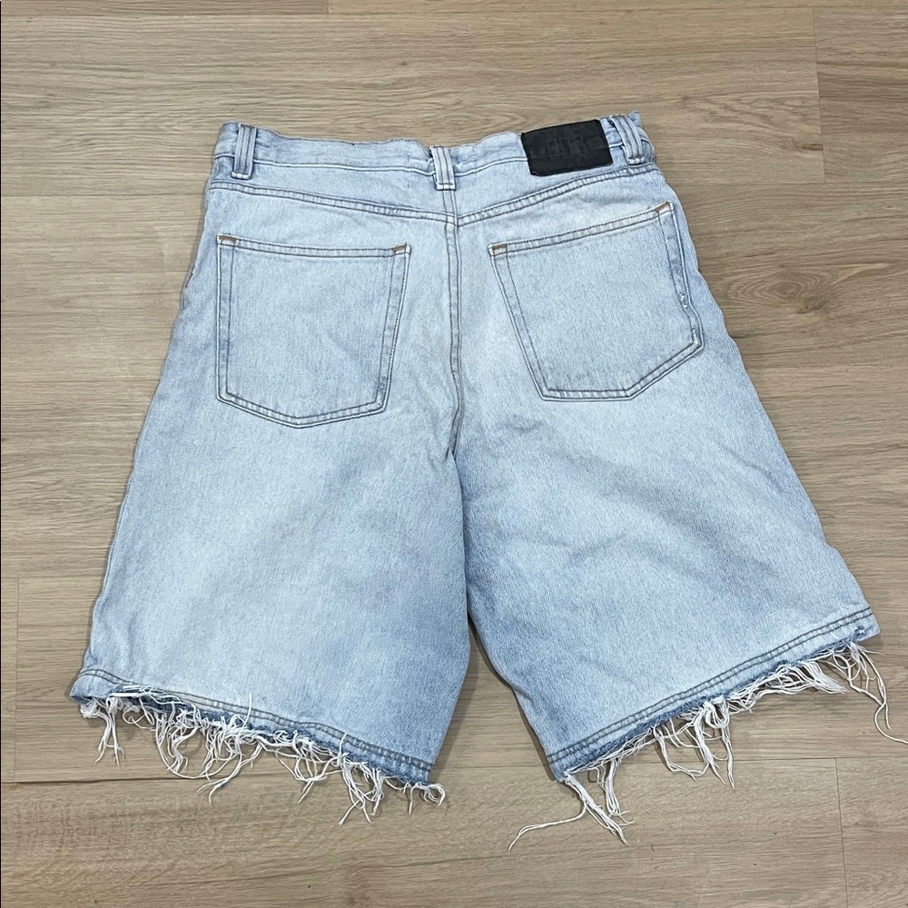 BDG Frayed Hem Light Blue Jean Shorts - Picture 7 of 8